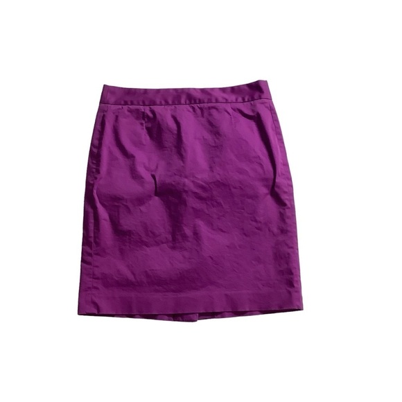 J Crew Factory Purple Stretch Midi Pencil Skirt Size 8 - Picture 1 of 6